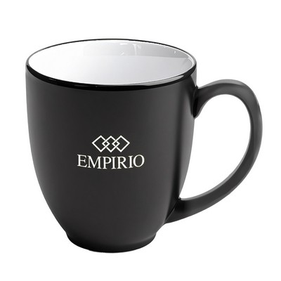 Bistro 16oz 2tone black/white ceramic mug in Ripple gift box