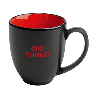 Bistro 16oz 2tone black/red mug in Ripple gift box