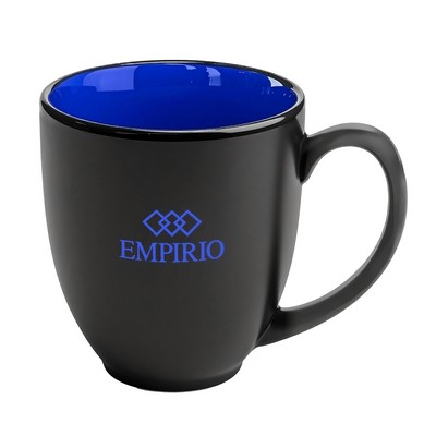 Bistro 16oz 2tone black/blue mug in Ripple gift box