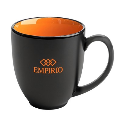Bistro 16oz 2tone black/orange mug in Ripple gift box